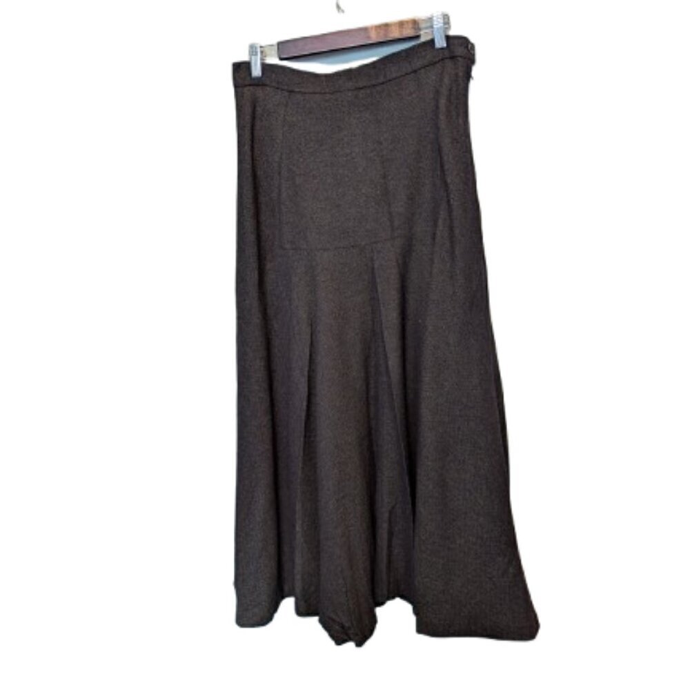 Vintage Handwoven Irish Tweed Maxi Pleated Skirt